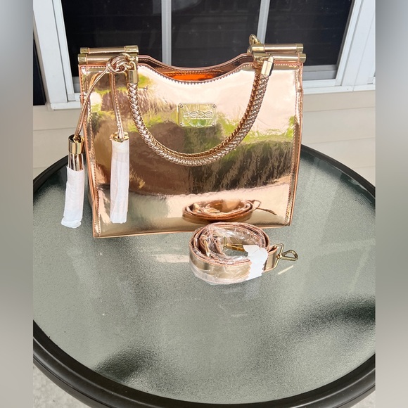 BeBe Metallic Rose Gold Bag - Picture 6 of 8